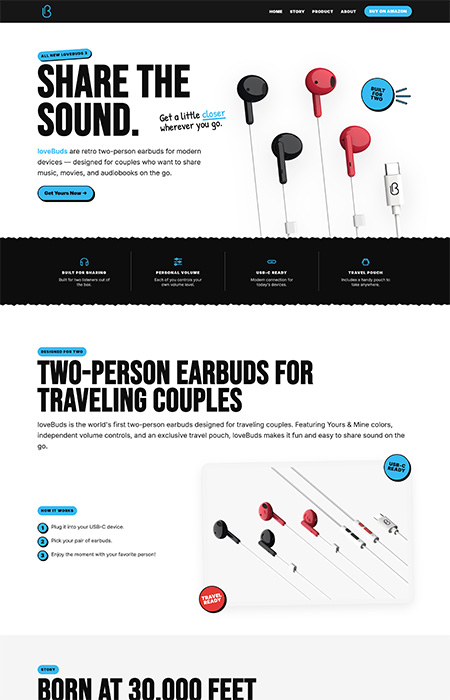 loveBuds website preview
